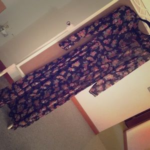 Floral maxi dress, see through